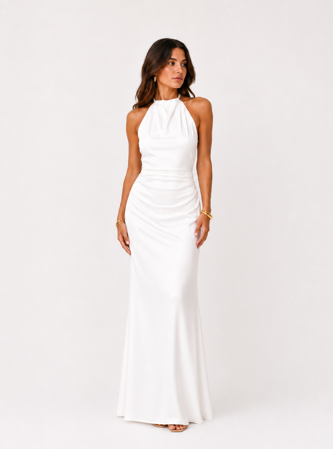Olivia | Vestido con cuello drapeado