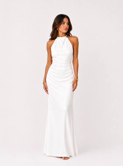Olivia | Vestido con cuello drapeado