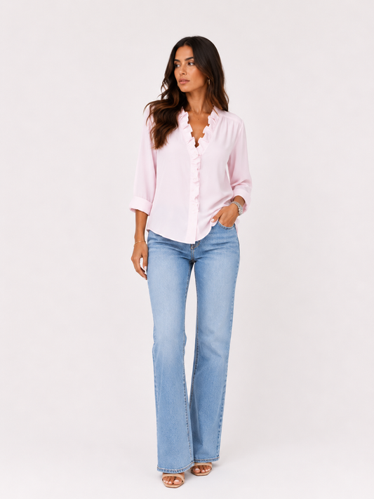 Beatrice | Blusa con volantes y escote en V