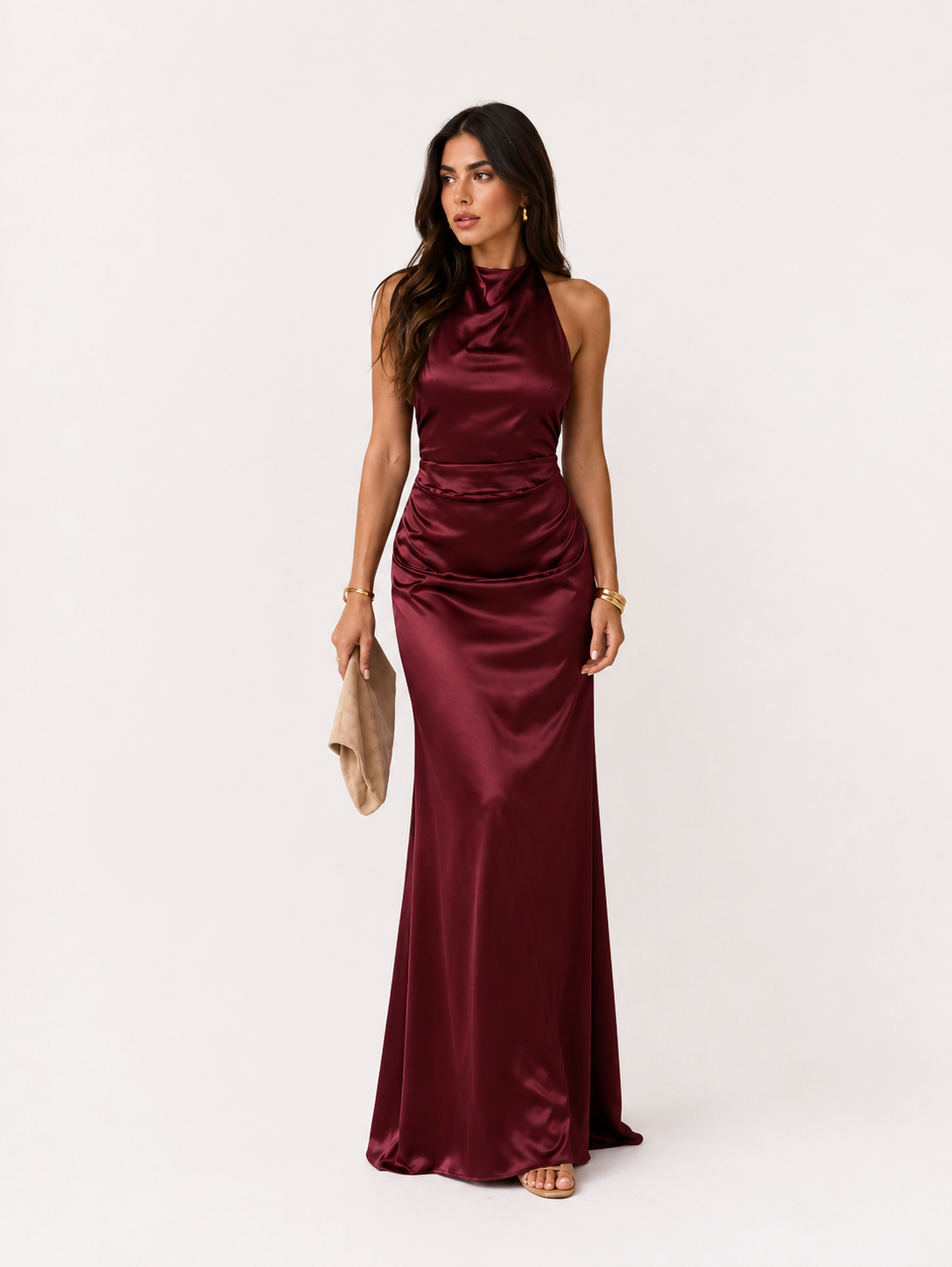 Olivia | Vestido con cuello drapeado