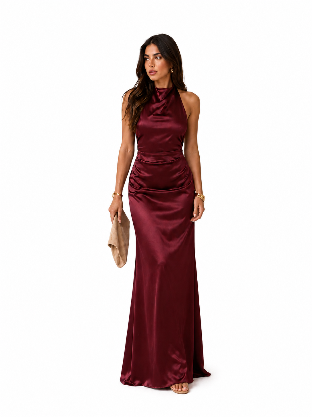 Olivia | Vestido con cuello drapeado