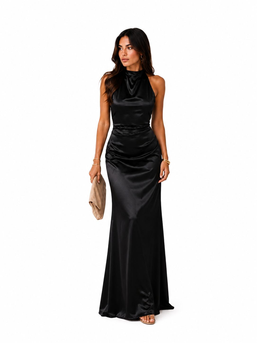 Olivia | Vestido con cuello drapeado